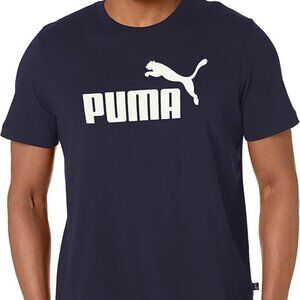 NWT Puma Mens Size XXL Navy Essential Graphic Logo Soft Short Sleeve Tee TShirt